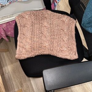 Betsey Johnson Cable Knit Sweater in Blush